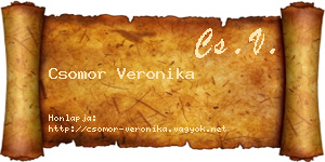Csomor Veronika névjegykártya